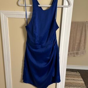 Do + Be Collection Blue Satin Dress